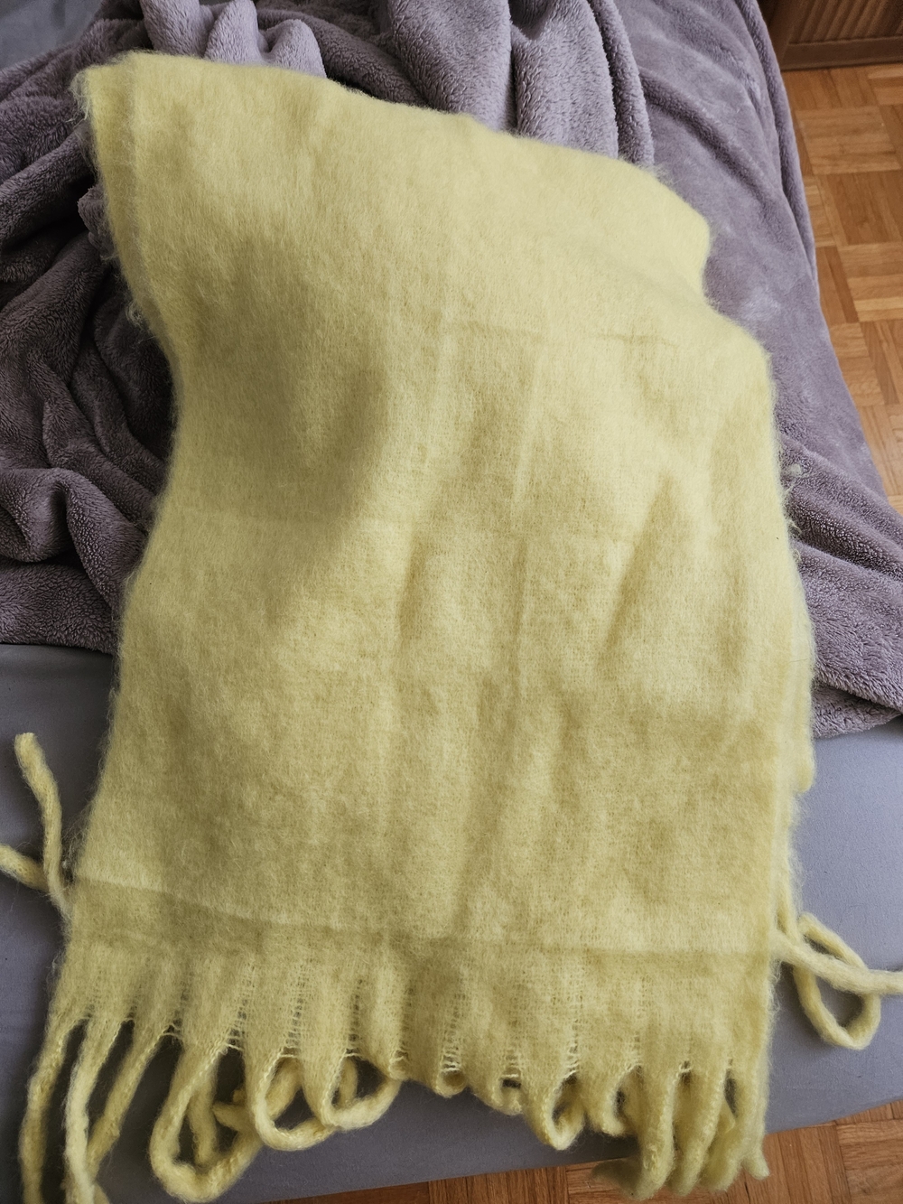 Soft Yellow Women's Fringe Scarf